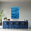 BLUE WAVES Abstract Wall Art Decal - Peel & Stick, Removable, Repositionable – Affordable Home Decor Gift