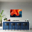 BLUE ORANGE Abstract Wall Art Decal - Peel & Stick, Removable, Repositionable