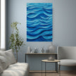 BLUE WAVES Abstract Wall Art Decal - Peel & Stick, Removable, Repositionable – Affordable Home Decor Gift