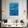 BLUE WAVES Abstract Wall Art Decal - Peel & Stick, Removable, Repositionable – Affordable Home Decor Gift