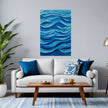 BLUE WAVES Abstract Wall Art Decal - Peel & Stick, Removable, Repositionable – Affordable Home Decor Gift