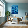 BLUE WAVES Abstract Wall Art Decal - Peel & Stick, Removable, Repositionable – Affordable Home Decor Gift