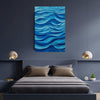 BLUE WAVES Abstract Wall Art Decal - Peel & Stick, Removable, Repositionable – Affordable Home Decor Gift