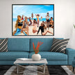Wall Art Canvas SOUTH BEACH Painting Original Giclee Print Framed Nice Blue Ocean Water Sand Beauty Fun Miami Models Design Fit Hot House Home Living Gift Ready to Hang