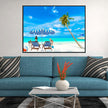 Wall Art Canvas BEACH WAITING for YOU Painting Original Giclee Print Canvas Frame Nice Beauty Fun Design Fit Hot House Home Living Office Gift Ready to Hang