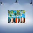 Wall Art PALM BEACH SURFING Canvas Print Painting Original Giclee GW Nice Beauty Ocean Blue Water Sand Fun Design Fit Red Hot House Home Living Office Gift Ready to Hang