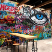 Graffiti Eyes Art Mural #45 | 3D Home Wall Decor |  9+ Sizes | 7 Materials