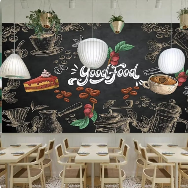 Good Food Mural Wallcovering #25 | Graffiti Food 3D | 9+ Sizes | 7 Materials