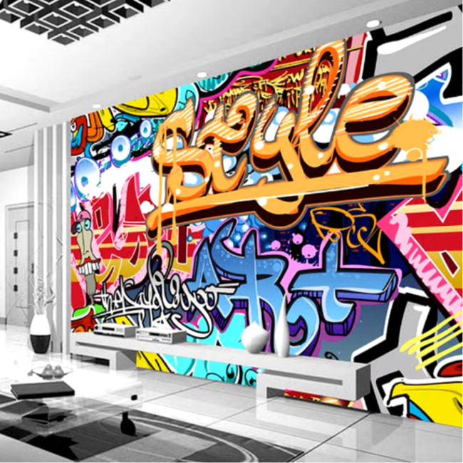 Abstract Graffiti Wallcovering #23 | Modern 3D | 9+ Sizes | 7 Materials