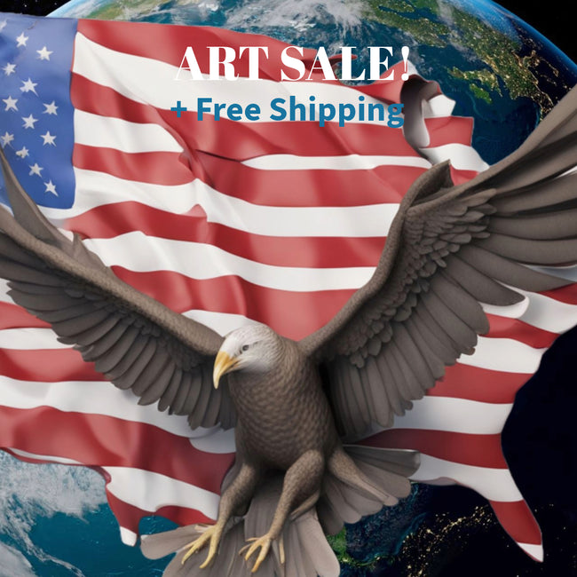 AMERICAN USA FLAG #4 Original Wall Art Decor Flag Collection Peel & Stick Affordable Long Lasting Home Design Gift