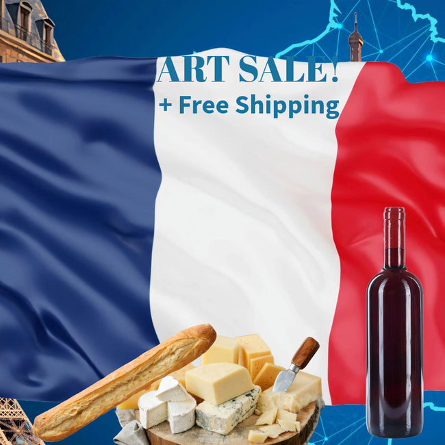 FRENCH FLAG Original Wall Art Decor Flag Collection Peel & Stick Affordable Long Lasting Home Design Gift