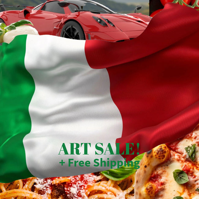 ITALIAN FLAG Original Wall Art Decor Flag Collection Peel & Stick Affordable Long Lasting Home Design Gift