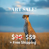 CHEETAH Wall Art Decor Peel & Stick Removable Repositionable Frameable Home Decor Gift