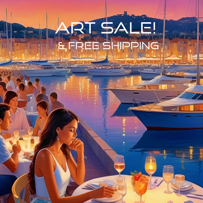 DINNER AT THE MARINA Original Wall Art Decor Realism Collection Beauty Design Home Affordable Long Lasting Gift