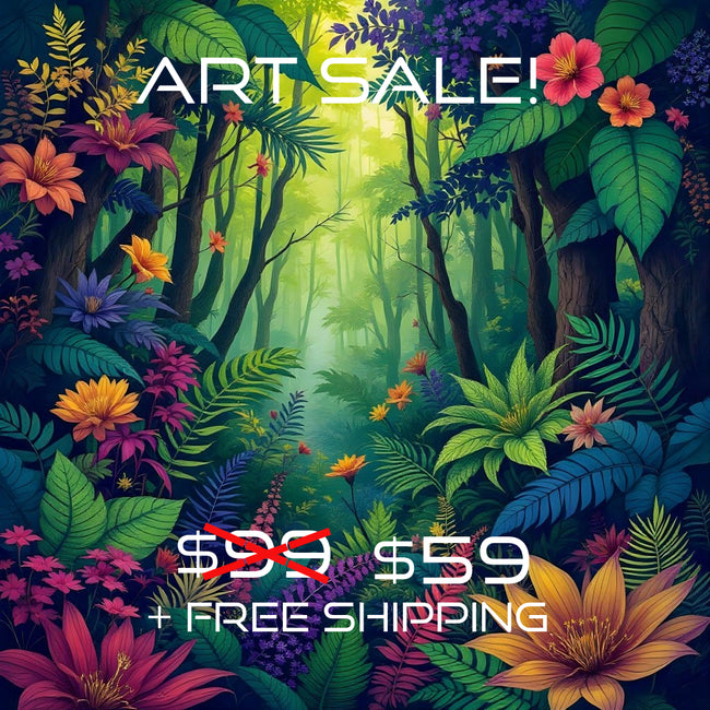 FLOWERS IN THE WOOD Wall Art Decor Peel & Stick Removable Repositionable Frameable Home Decor Gift