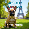 FRENCH BULLDOG Wall Art Decor Peel & Stick Removable Repositionable Frameable Home Decor Gift