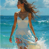GLAMOR BEACH No 2 Original Wall Art Decor Blue Beauty Design Home Affordable Long Lasting Gift