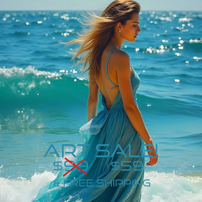 GLAMOR BEACH No 3 Original Wall Art Decor Blue Beauty Design Home Affordable Long Lasting Gift