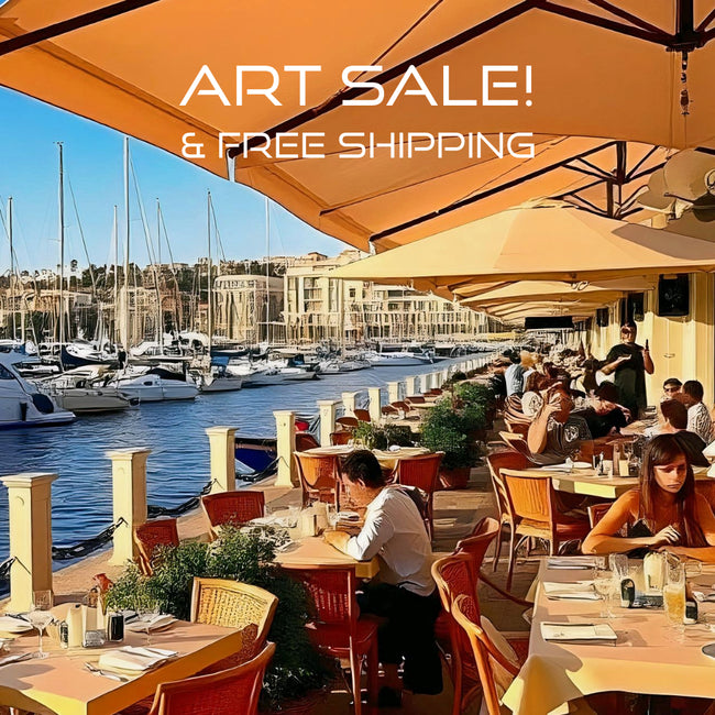 LUNCH AT THE MARINA Original Wall Art Decor Realism Collection Beauty Design Home Affordable Long Lasting Gift