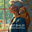 CAT WOMAN Portrait  Original Wall Art Decor Beauty Design Home Affordable Long Lasting Gift