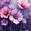 RAIN ON PURPLE FLOWERS Wall Art Decor Peel & Stick Removable Repositionable Frameable Home Decor Gift
