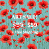 RED FLOWER Wall Art Decor Peel & Stick Removable Repositionable Frameable Home Decor Gift