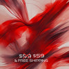 Abstract RED SPLASH Wall Art Decor Peel & Stick Removable Repositionable Frameable Home Decor Gift