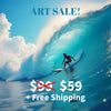 SURFING Wall Art Sport Decor Peel & Stick Removable Repositionable Frameable Home Decor Gift