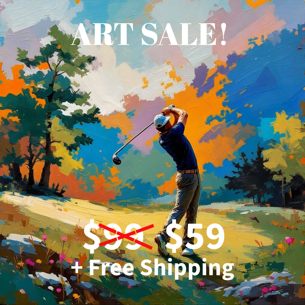 GOLF SWING Wall Art Decor Peel & Stick Removable Repositionable Frameable Home Decor Gift