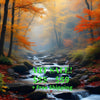 Landscape STREAM IN THE FALL Original Wall Art Decor Peel & Stick Affordable Long Lasting Home Design Gift