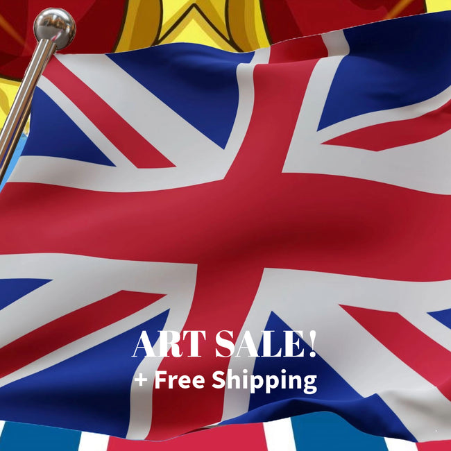 UK FLAG Original Wall Art Decor Flag Collection Peel & Stick Affordable Long Lasting Home Design Gift