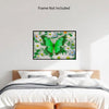 GREEN BUTTERFLY Original Wall Art Decor Peel & Stick Affordable Long Lasting Home Design Gift