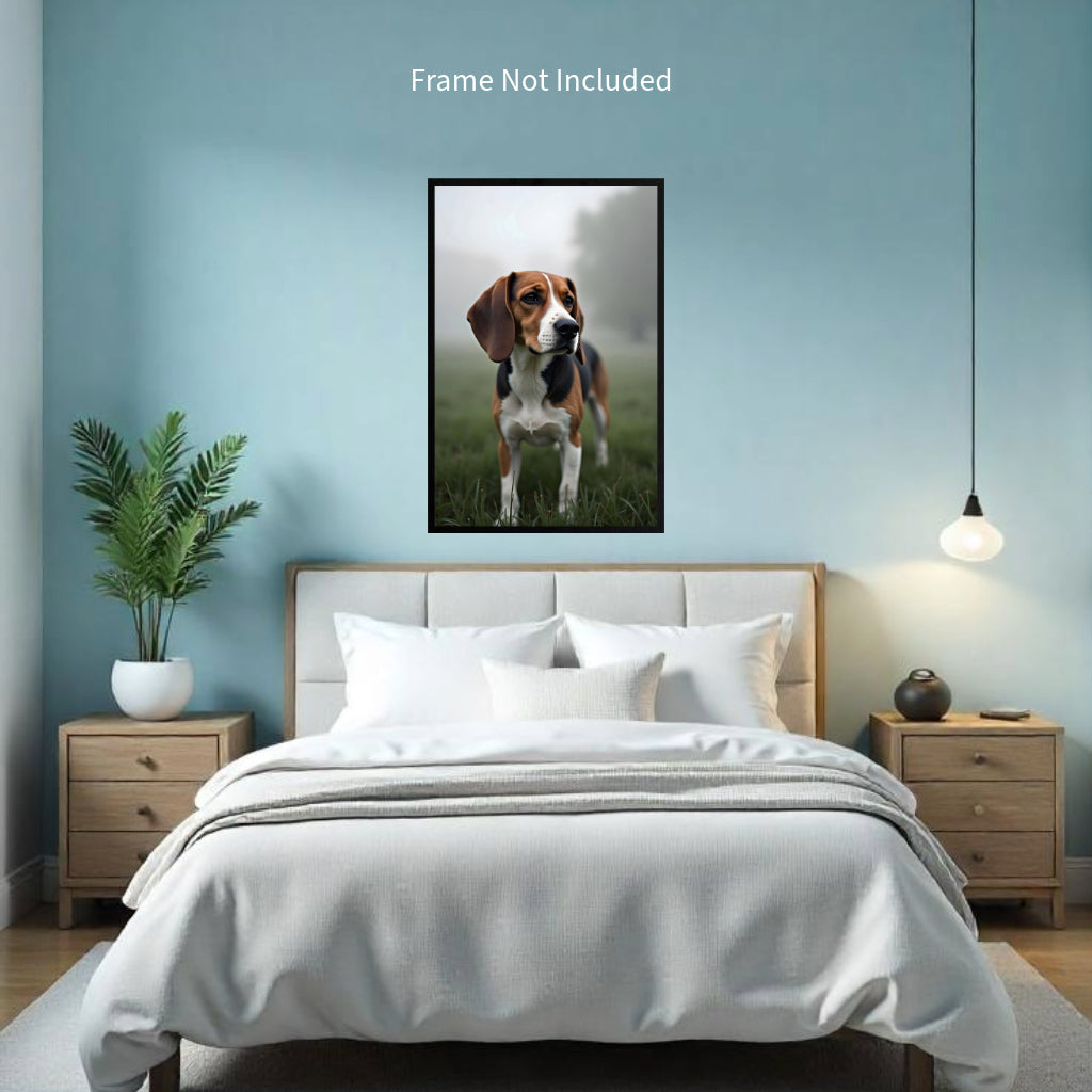 BEAGLE Wall Art Decor Peel & Stick Removable Repositionable Frameable Home Decor Gift