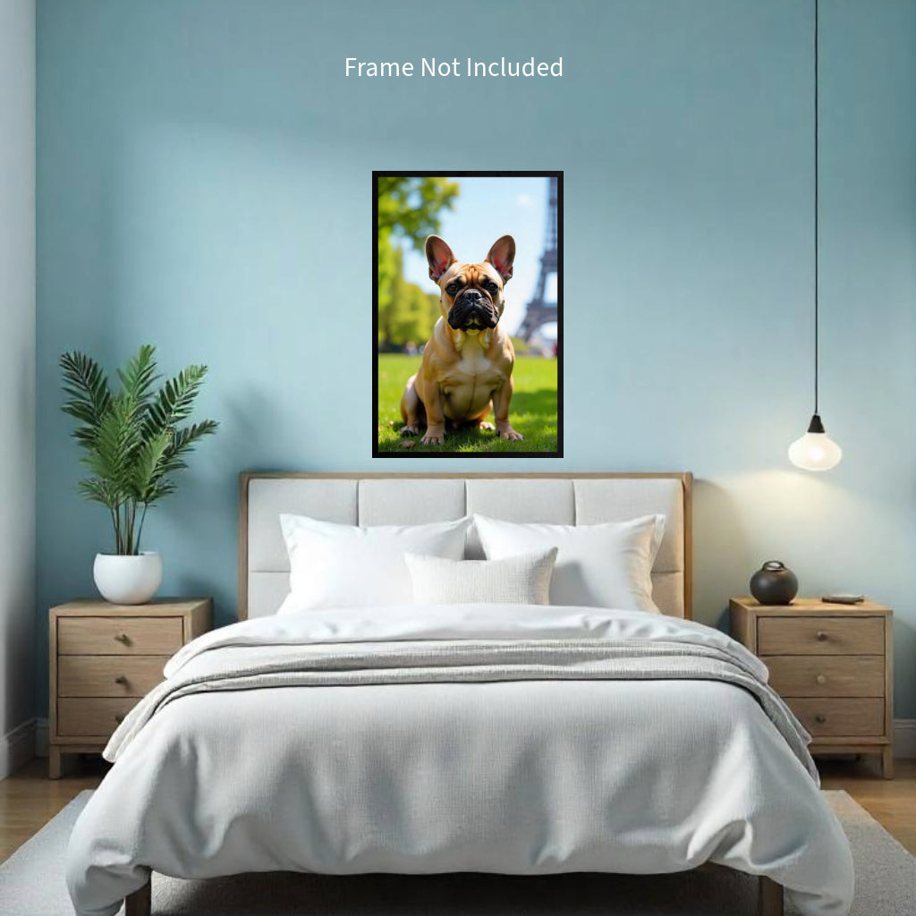 FRENCH BULLDOG Wall Art Decor Peel & Stick Removable Repositionable Frameable Home Decor Gift