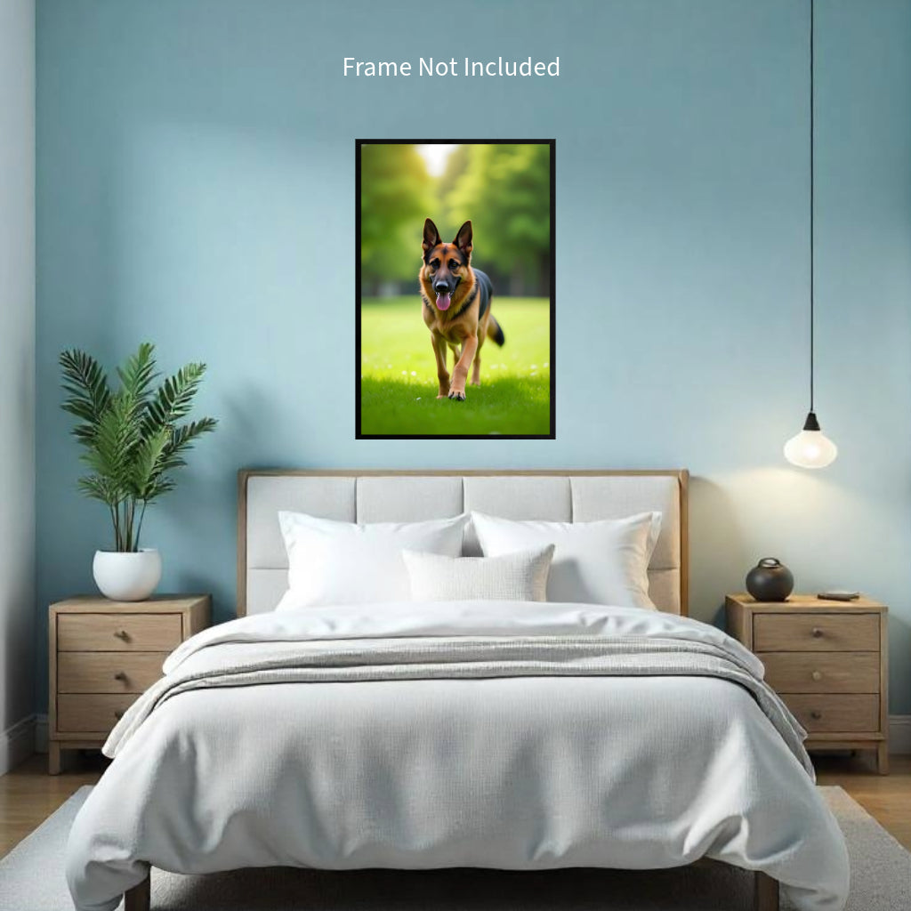 GERMAN SHEPHERD Wall Art Decor Peel & Stick Removable Repositionable Frameable Home Decor Gift