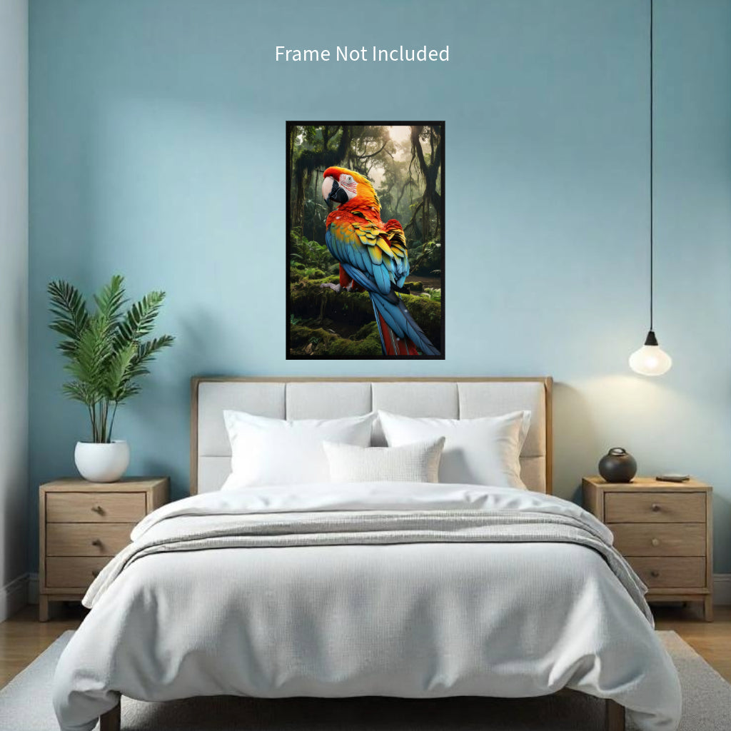 PARROT Wall Art Decor Peel & Stick Removable Repositionable Frameable Home Decor Gift