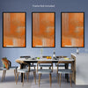 Abstract ORANGE Wall Art Decor Peel & Stick Removable Repositionable Frameable Home Decor Gift