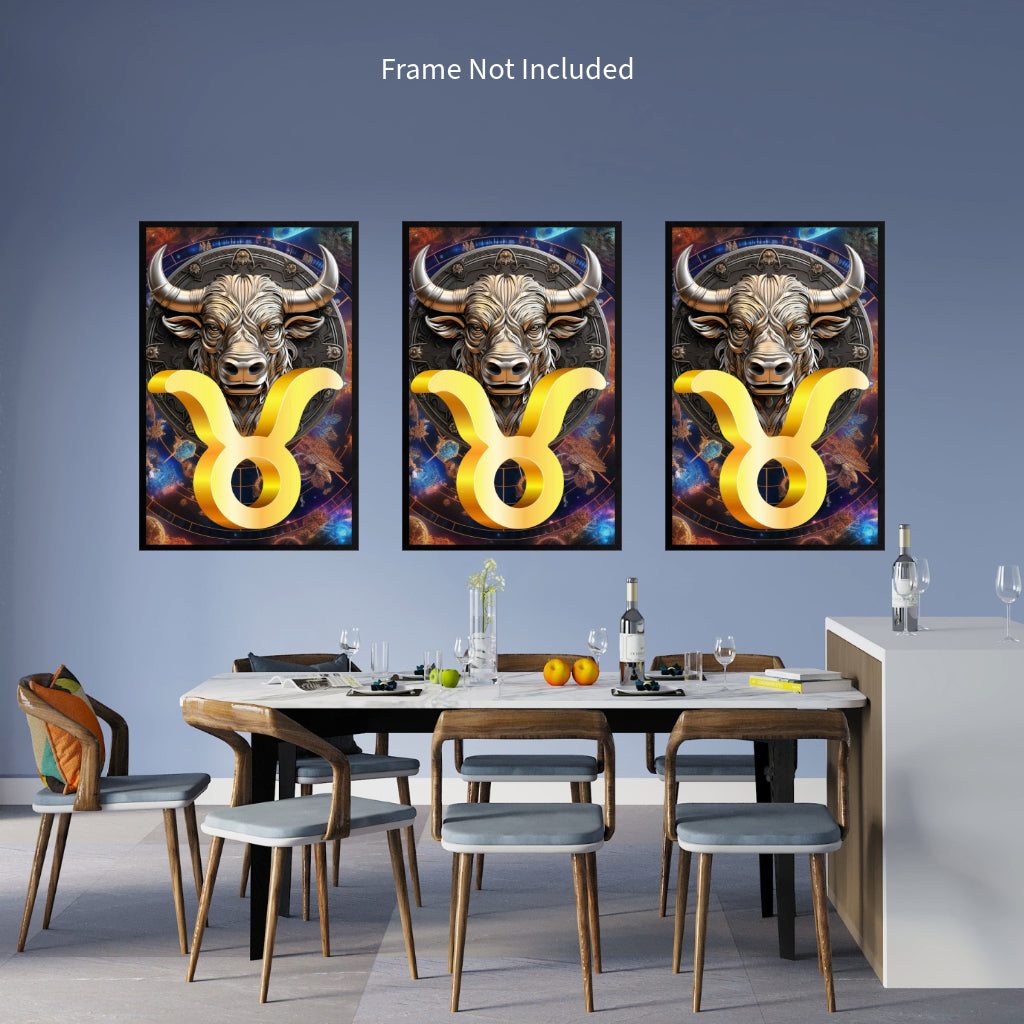 Zodiac Sign TAURUS (April May) Wall Art Astrology Decor Peel & Stick Removable Repositionable Frameable Home Decor Gift