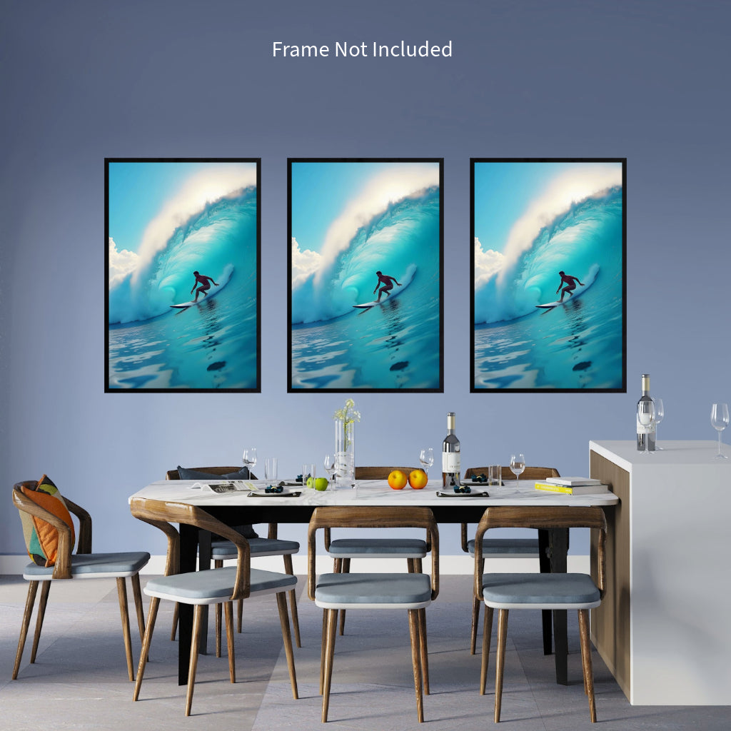 SURFING Wall Art Sport Decor Peel & Stick Removable Repositionable Frameable Home Decor Gift