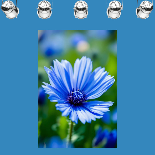 BLUE CORNFLOWER Wall Art Decor Peel & Stick Removable Repositionable Frameable Home Decor Gift