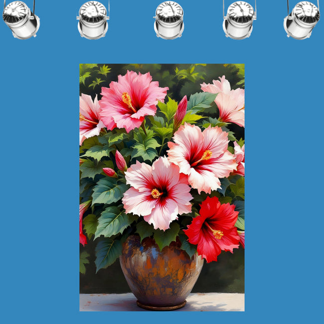 BLUSHING BRIDE HIBISCUS Wall Art Decor Peel & Stick Removable Repositionable Frameable Home Decor Gift