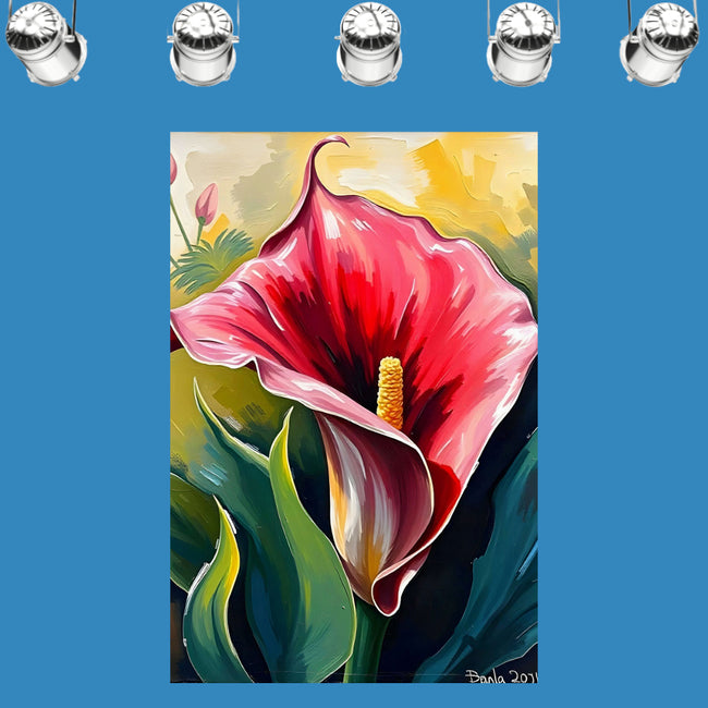 CALLA LILY RED Wall Art Decor Peel & Stick Removable Repositionable Frameable Home Decor Gift