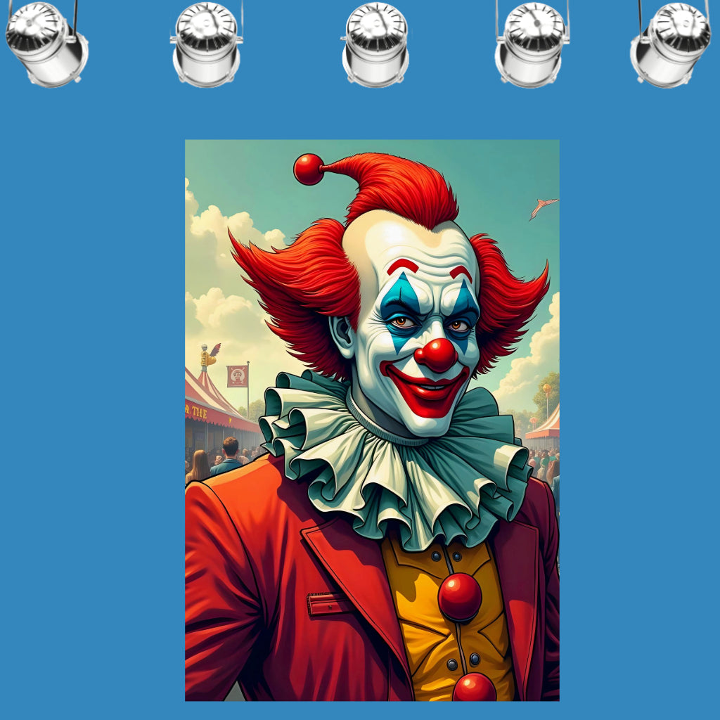 CLOWN AT THE CIRCUS Portrait  Original Wall Art Decor Beauty Design Home Affordable Long Lasting Gift