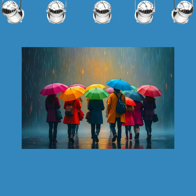 FRIENDS WITH UMBRELLAS Original Wall Art Decor Flag Collection Peel & Stick Affordable Long Lasting Home Design Gift