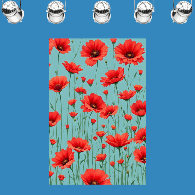 RED FLOWER Wall Art Decor Peel & Stick Removable Repositionable Frameable Home Decor Gift