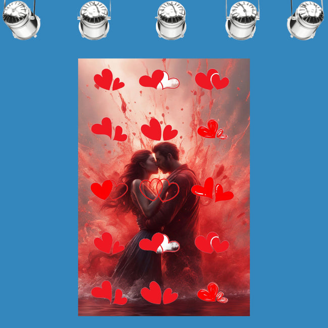 THE LOVE KISS Wall Art Decor Peel & Stick Removable Repositionable Frameable Home Decor Gift