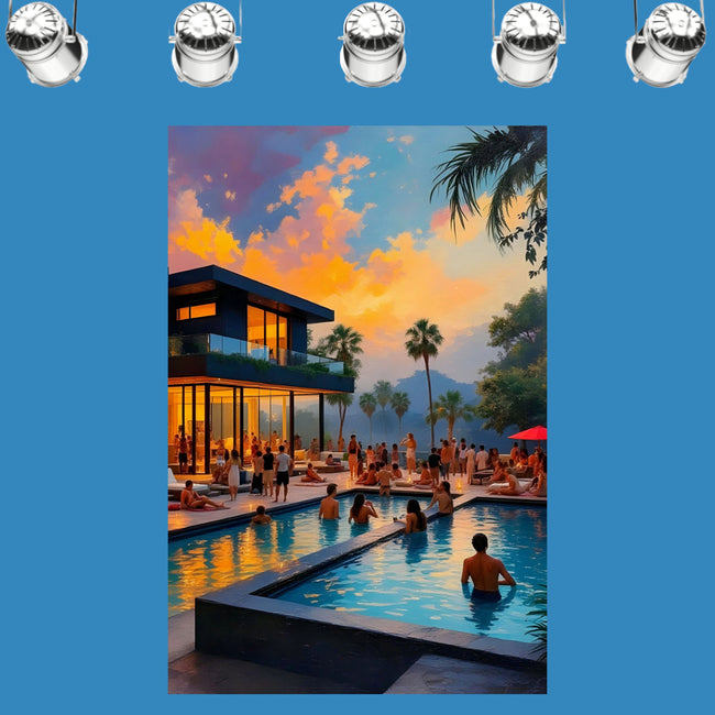 HOUSE POOL PARTY Original Wall Art Decor Realism Collection Beauty Design Home Affordable Long Lasting Gift