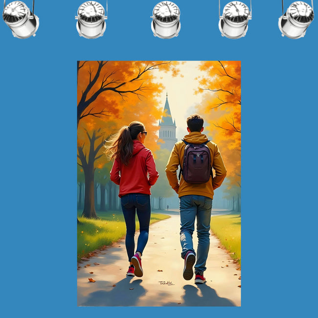 MORNING WALK Original Wall Art Decor Realism Collection Beauty Design Home Affordable Long Lasting Gift