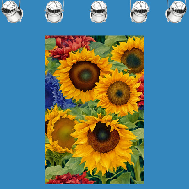 SUNFLOWERS Wall Art Decor Peel & Stick Removable Repositionable Frameable Home Decor Gift