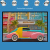 Art Deco SPORTS CAR Wall Art Decor Peel & Stick Removable Repositionable Frameable Affordable Home Decor Gift